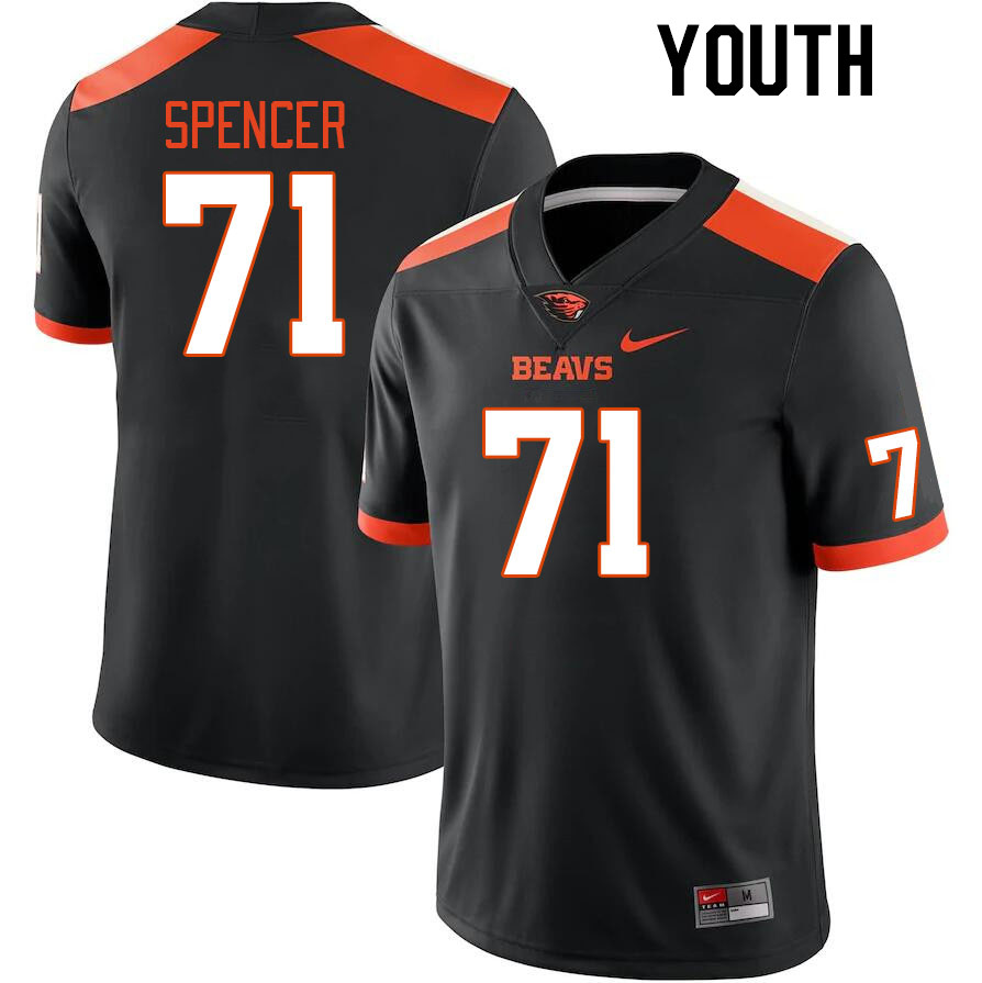 Youth #71 Tommy Spencer Oregon State Beavers College Football Jerseys Stitched Sale-Black